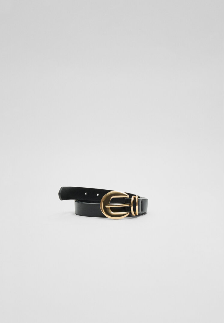 Stradivarius Curea Cataramă Lună Negru 90