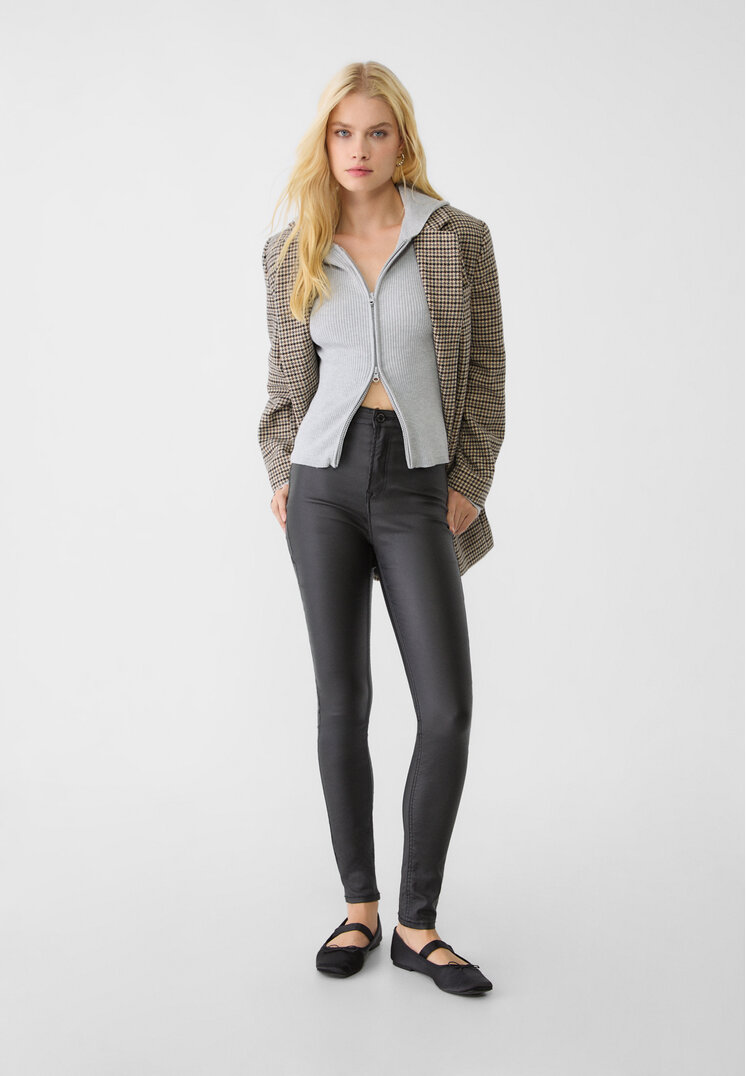 Stradivarius Pantaloni Coating Super High Waist Negru 40