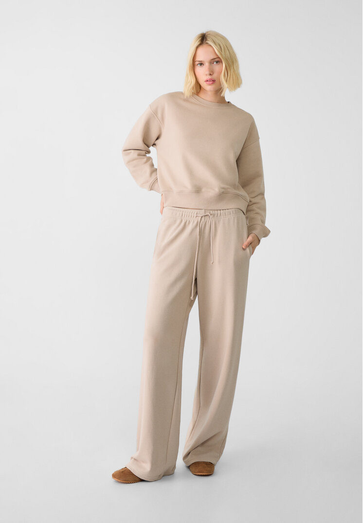 Stradivarius Pantaloni Jogger Largi Piatră S