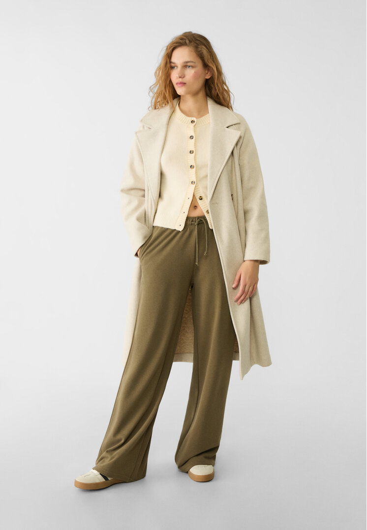 Stradivarius Pantaloni Jogger Largi Kaki S