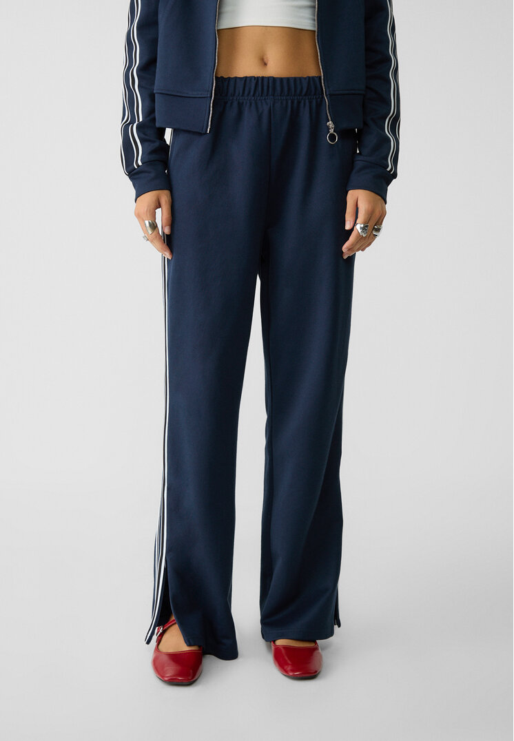 Stradivarius Joggers with side zip  Navy blue M