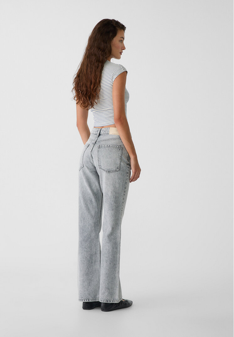 Stradivarius D72 Boot-cut jeans  Pearl Grey 14