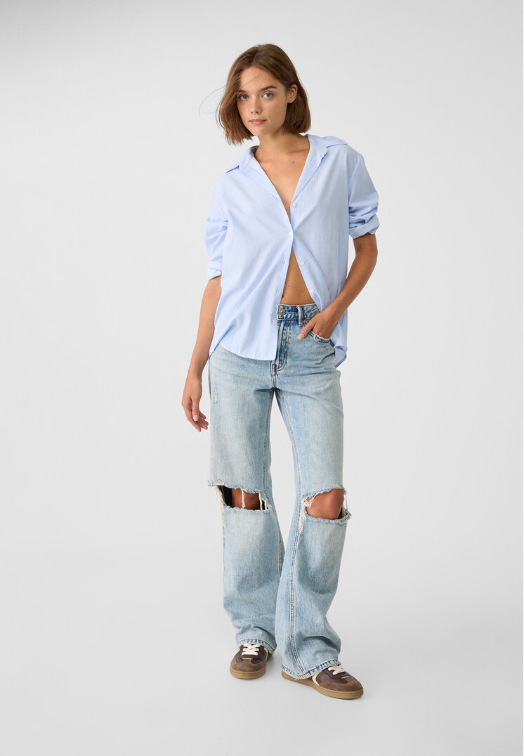 

Stradivarius D92 Straight wide Jeansblau 42