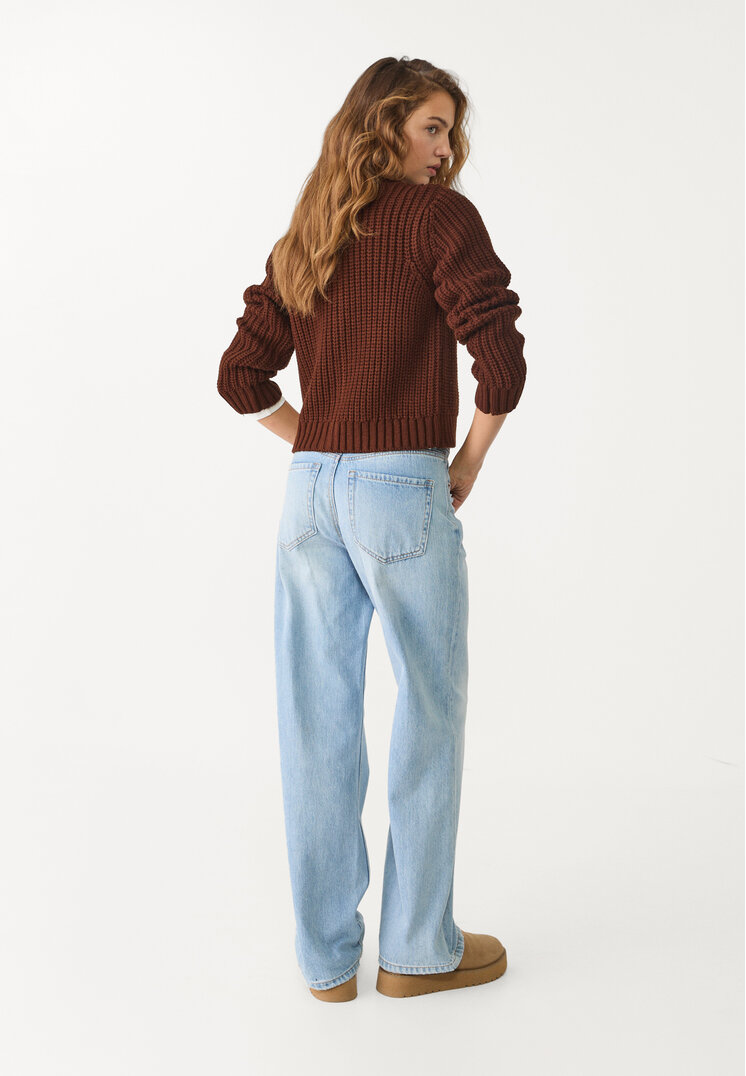 Stradivarius D92 Straight wide  Medium light blue Denim 14