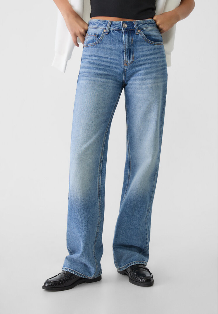 Stradivarius Jeans D92 straight wide  Denim 44