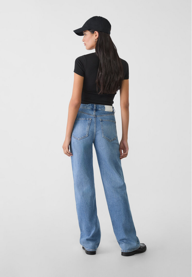 Stradivarius Jeans D92 straight wide  Denim 44