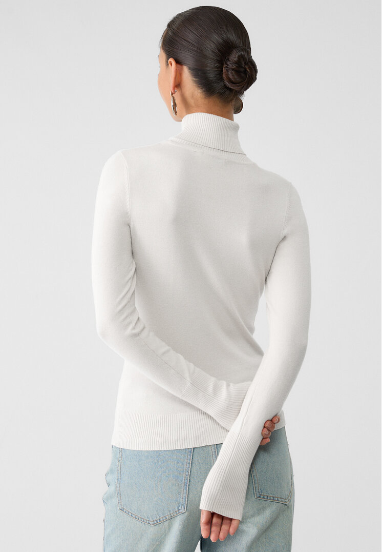 Stradivarius High neck knit jumper  Ecru L