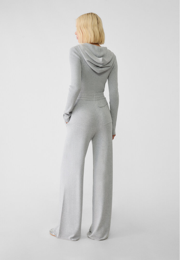 Stradivarius Relaxed fit knit trousers  Grey melange M