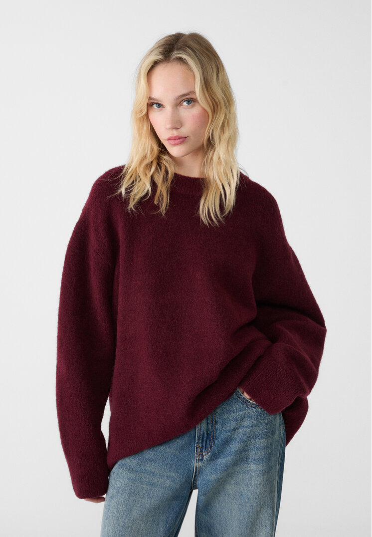Stradivarius Pulover Din Tricot Soft Mov M