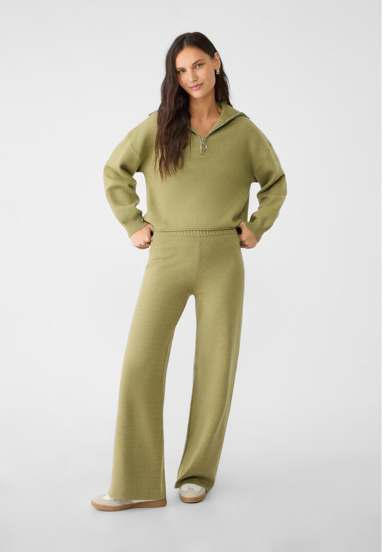 Stradivarius Pantaloni Largi Din Tricot Xs