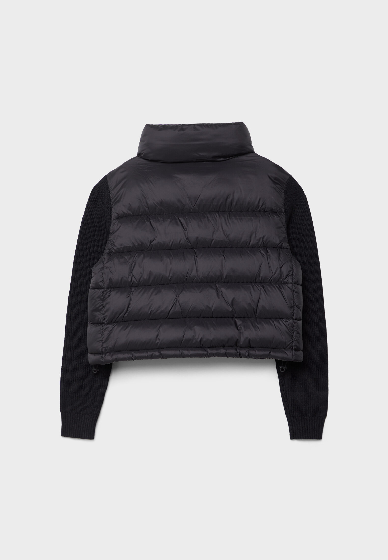 Down jacket with knit sleeves online