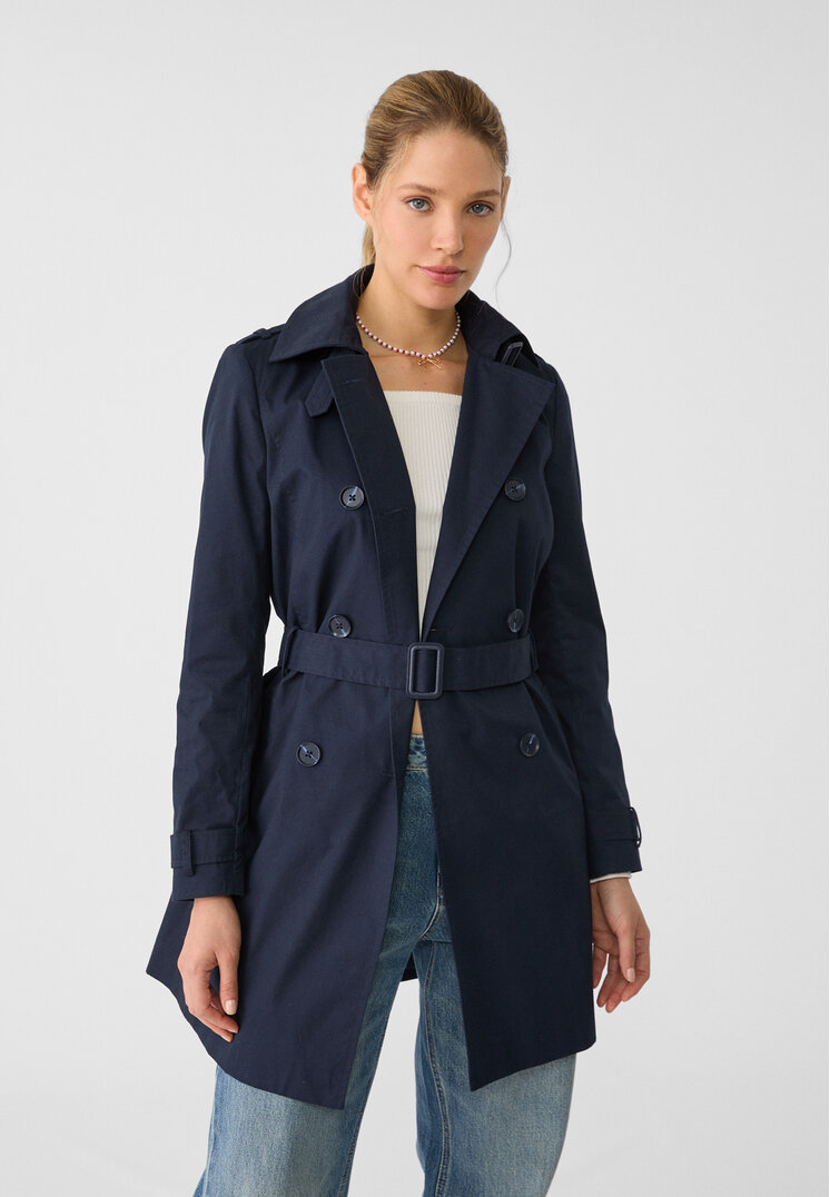 Stradivarius Trenci Scurt Bleumarin Xs