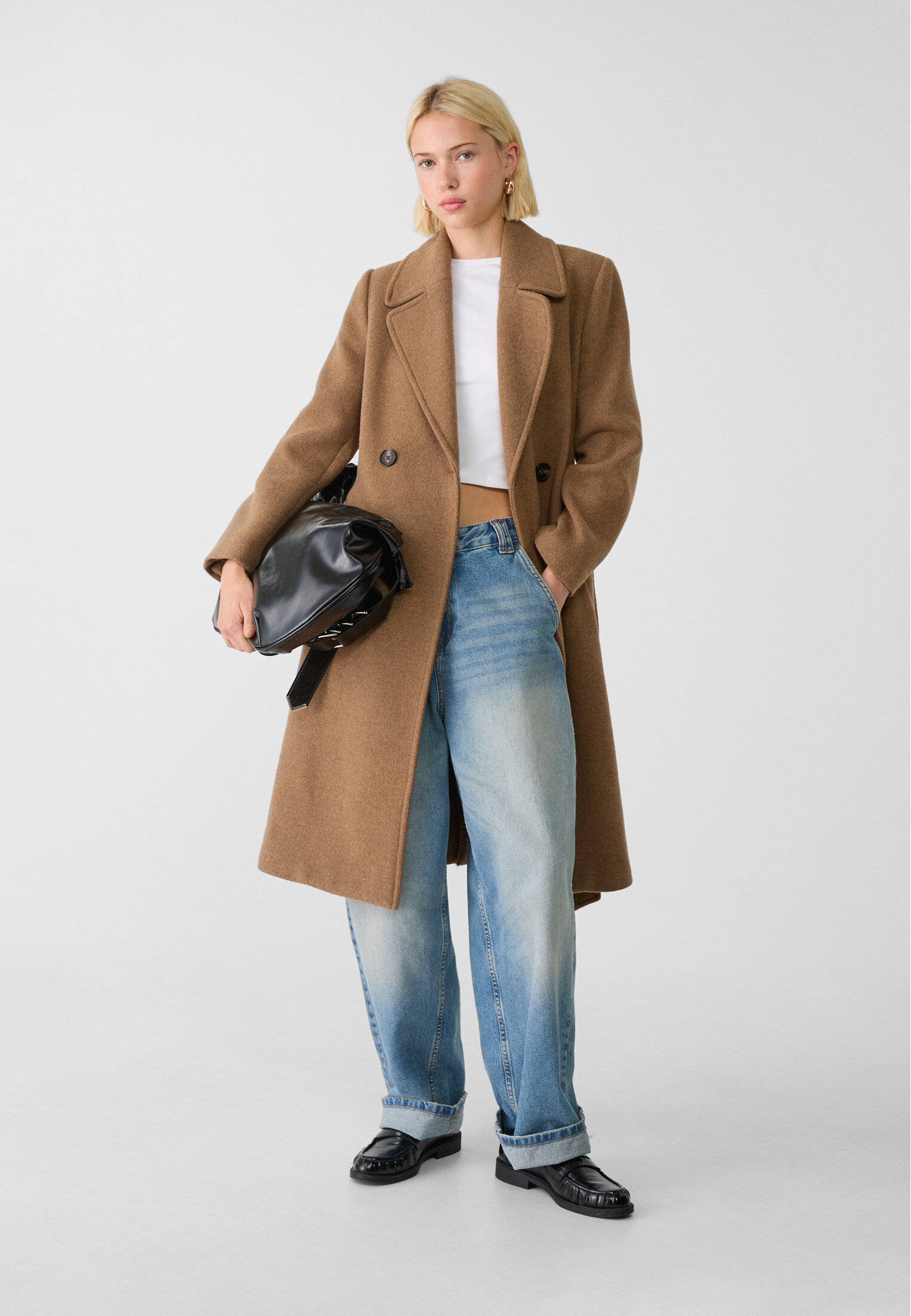 Stoffmantel mit Gürtel - Mode für Damen | Stradivarius Deutschland 