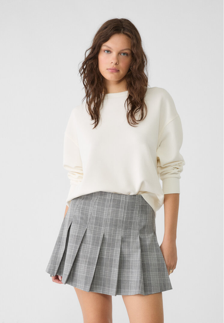 Stradivarius Basic-Sweatshirt in weicher Haptik Vanille M