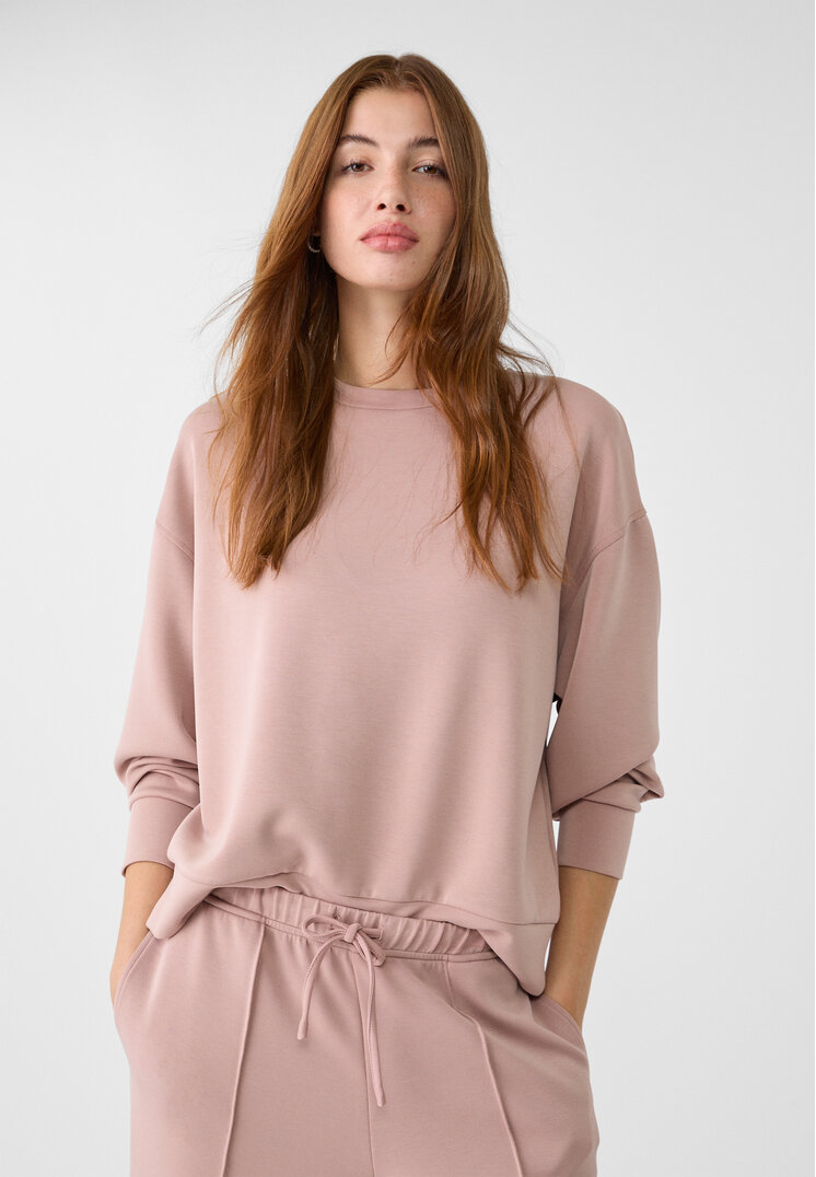 

Stradivarius Basic-Sweatshirt in weicher Haptik Rosa Nude XL