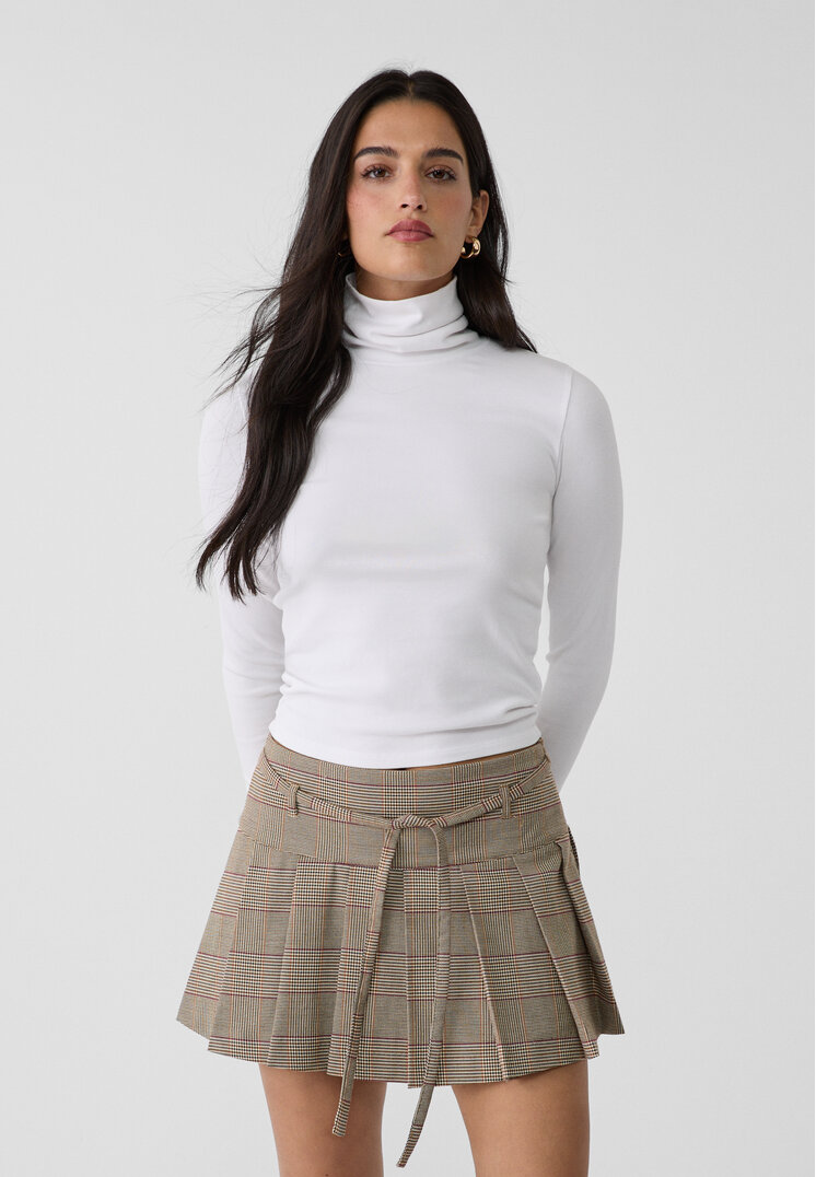 Stradivarius Bluză Cu Guler Întors Alb Xs