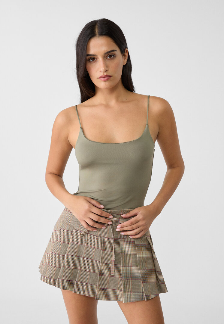 Stradivarius Body Cu Bretele Subțiri Kaki M