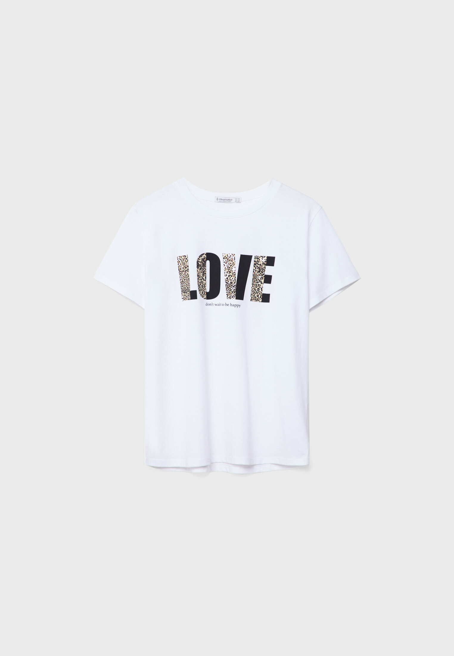 Desenli LOVE yaz l t shirt Kad n Moda Stradivarius Turkiye