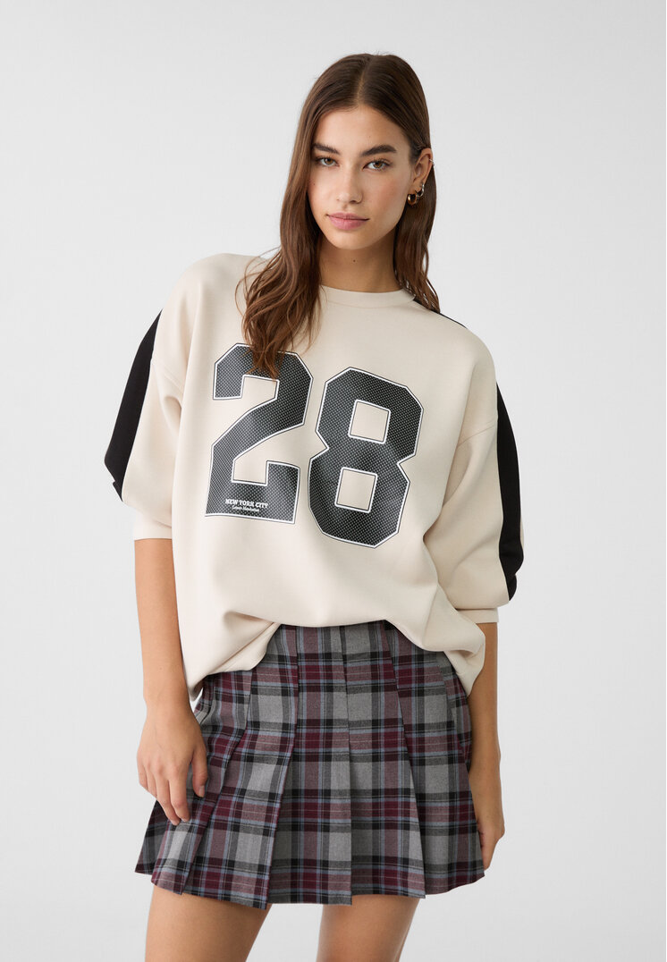 Stradivarius Tricou Moale La Atingere Cu Număr Piatră M