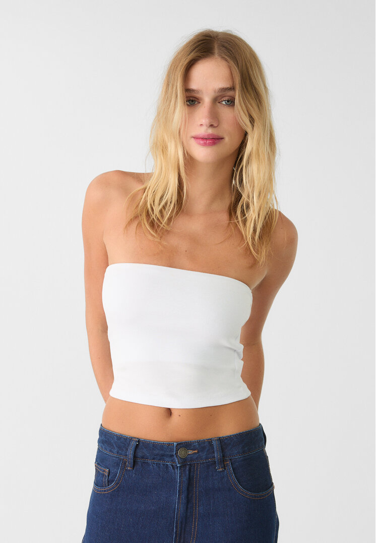 Stradivarius Bandeau Simplu Alb M