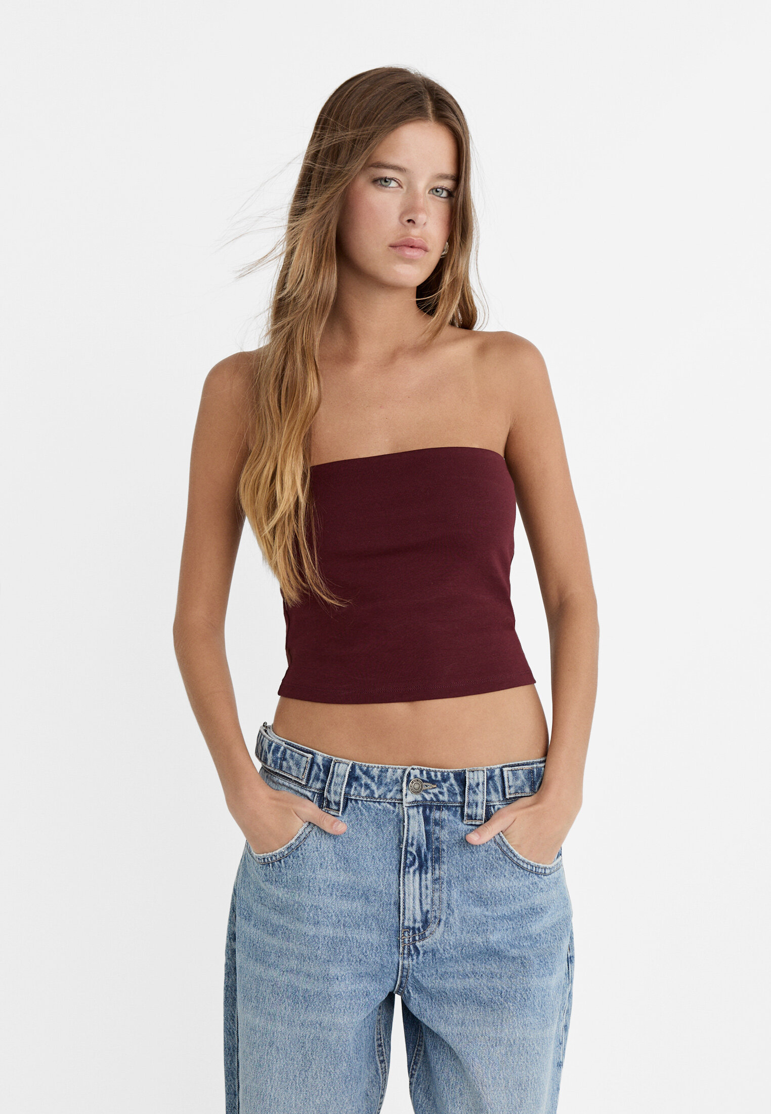 Top Sin Tirantes Mujer Top Bandeau Mujer Mango Chile Sujetador