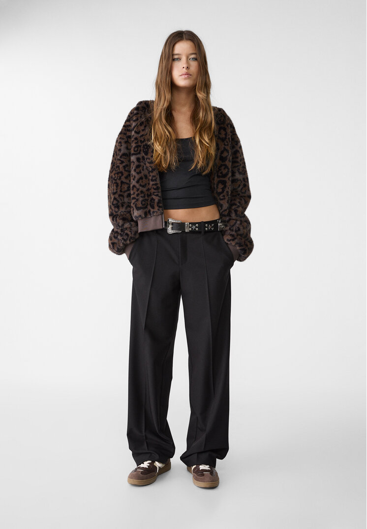 Stradivarius Pantaloni Eleganți Cu Buzunare Negru 34