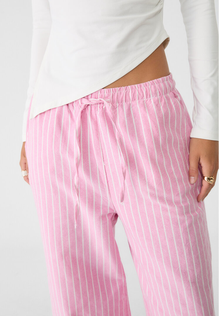 Stradivarius Flowing Oxford trousers  Bubblegum pink XS