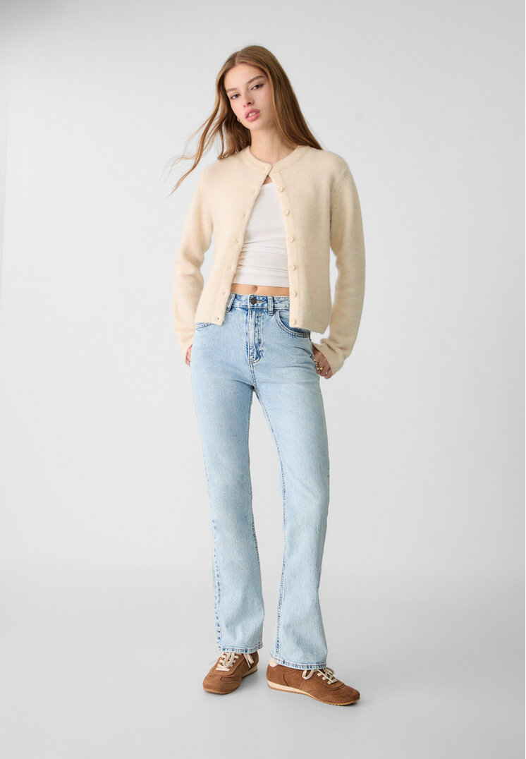 Stradivarius Blugi Straight Fit High Waist Comfort Denim 32