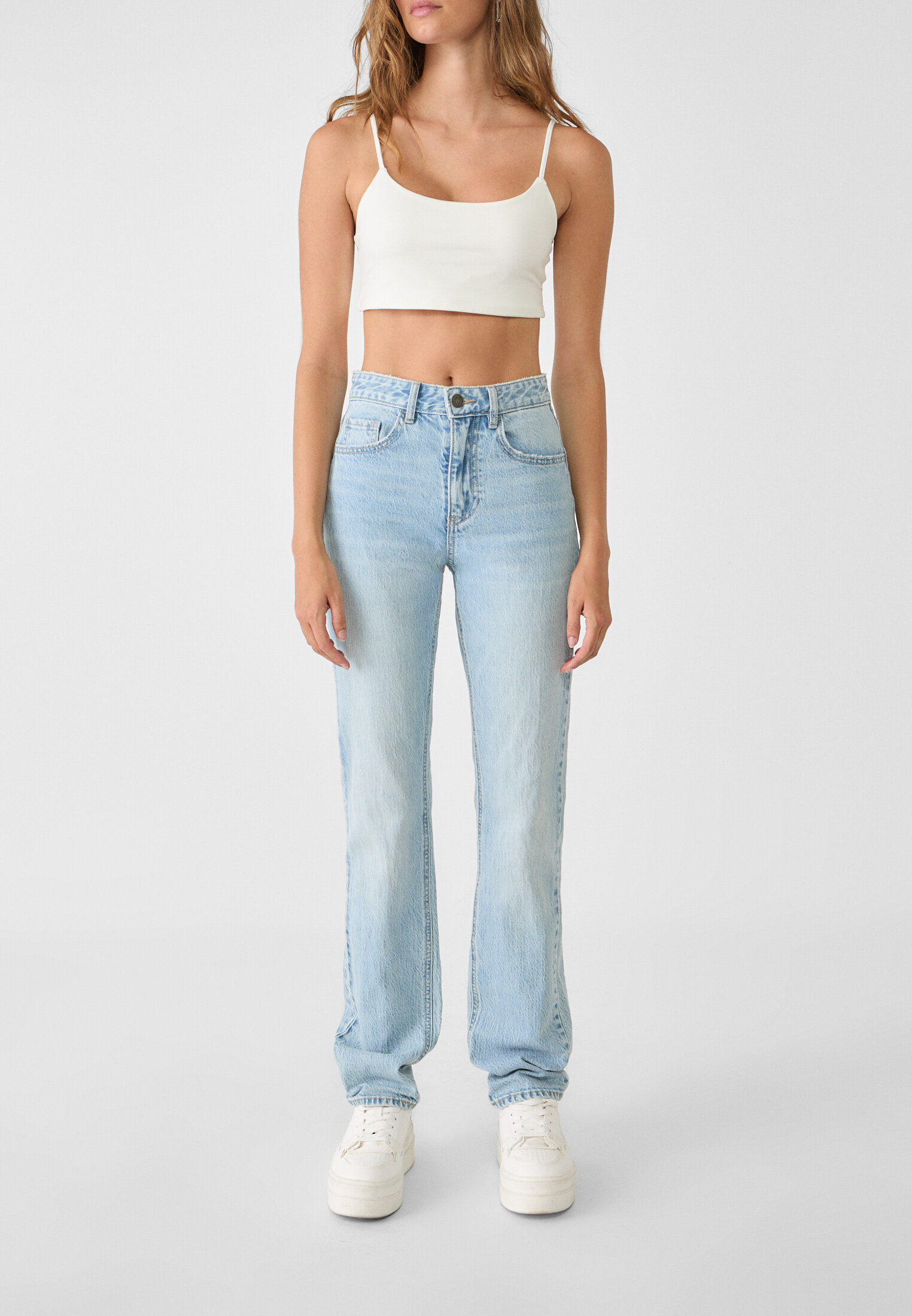 Jeans straight regular waist conforto