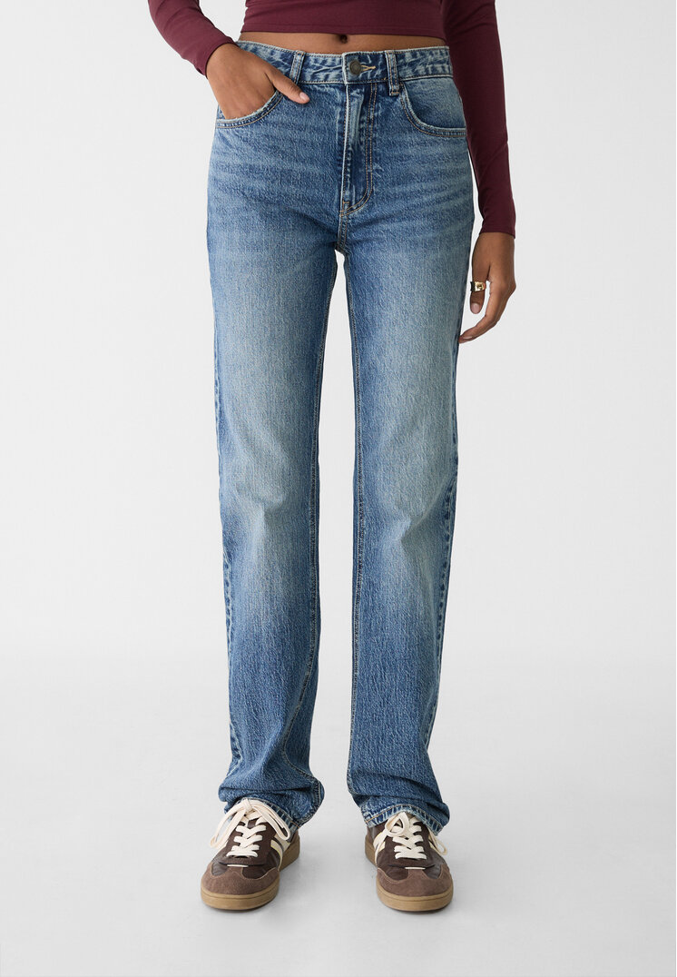 Stradivarius Jeans straight fit regular waist comfort  Denim blu medio 48