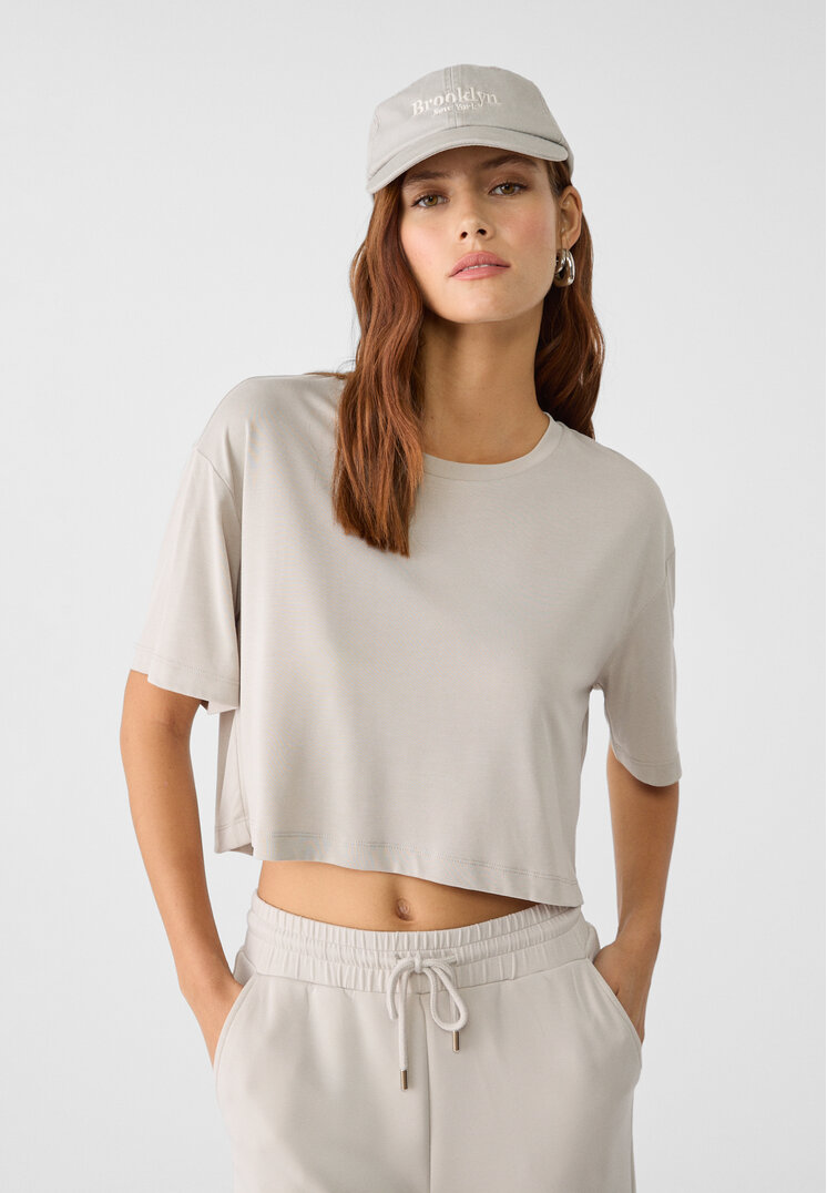 

Stradivarius T-Shirt aus weichem Stoff Grau S