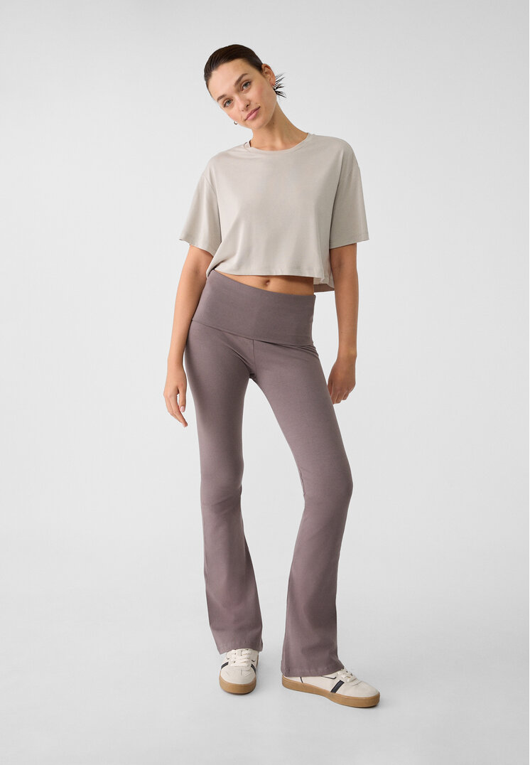 Stradivarius Leggings Flare Gri M