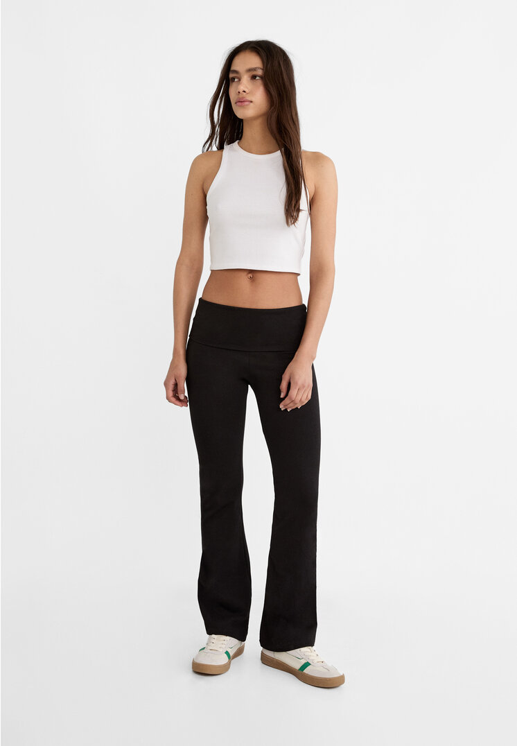 Stradivarius Leggings Flare Negru S