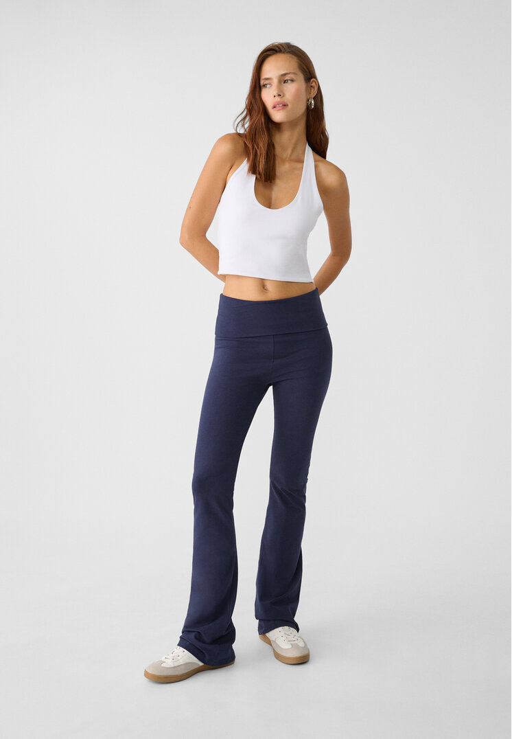 Stradivarius Leggings Flare Bleumarin L