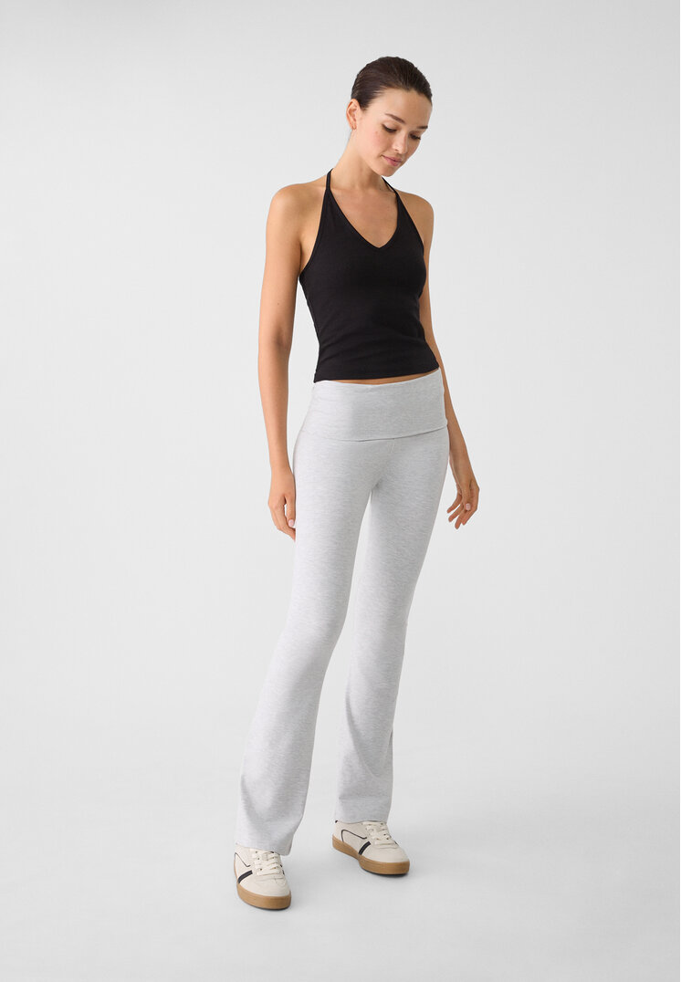 Stradivarius Leggings Flare Gris Amestec Xl