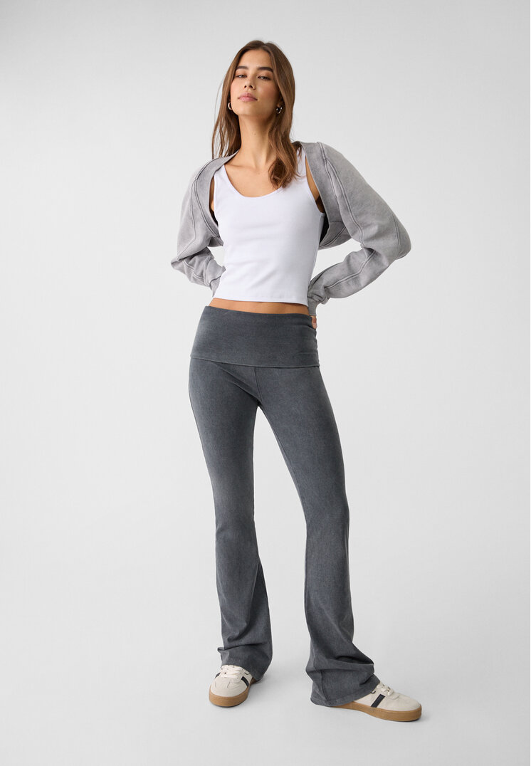 Stradivarius Leggings Flare Gri S