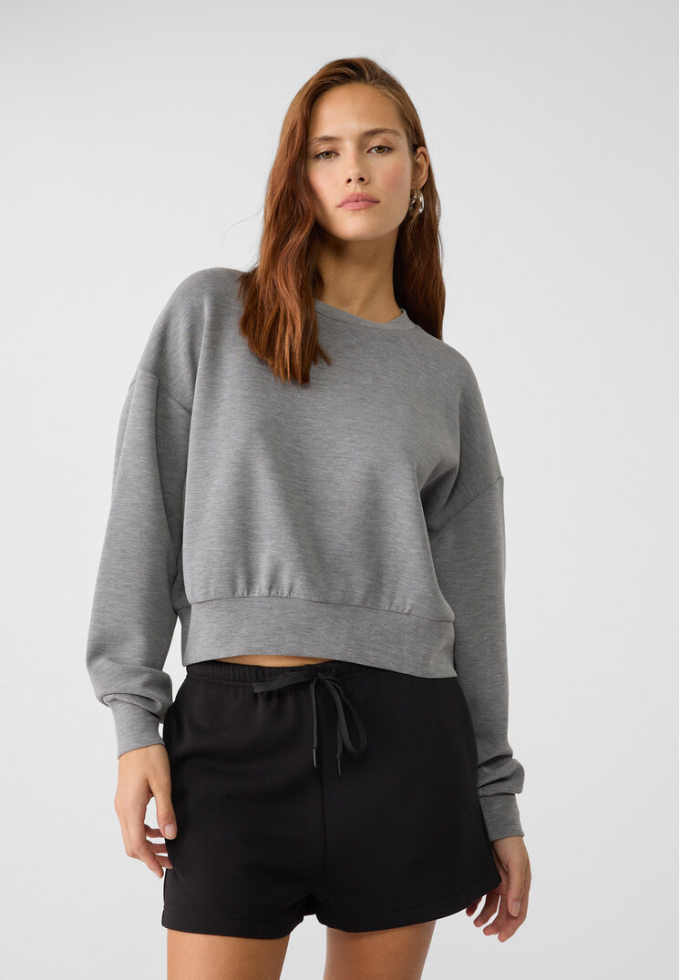 Stradivarius Pantaloni Scurți Moi La Atingere Cu Șireturi Negru S