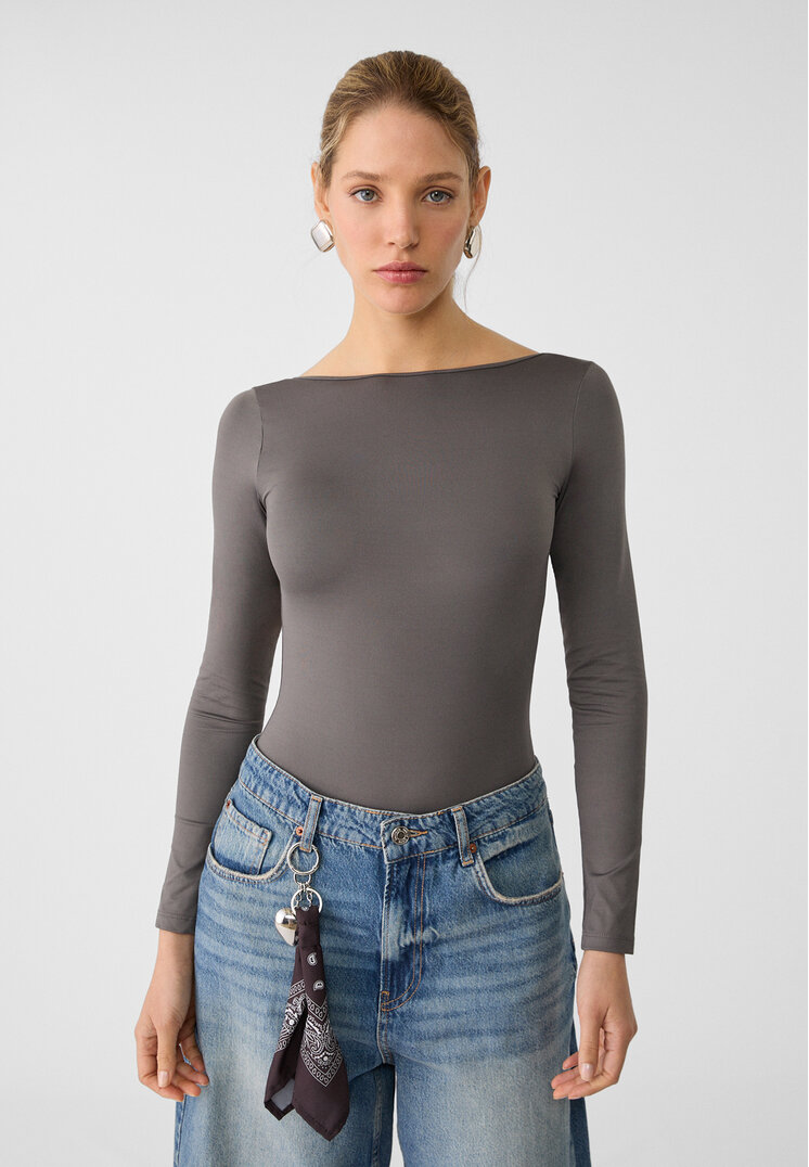 Stradivarius Body Spate Gol Gri Închis Xs