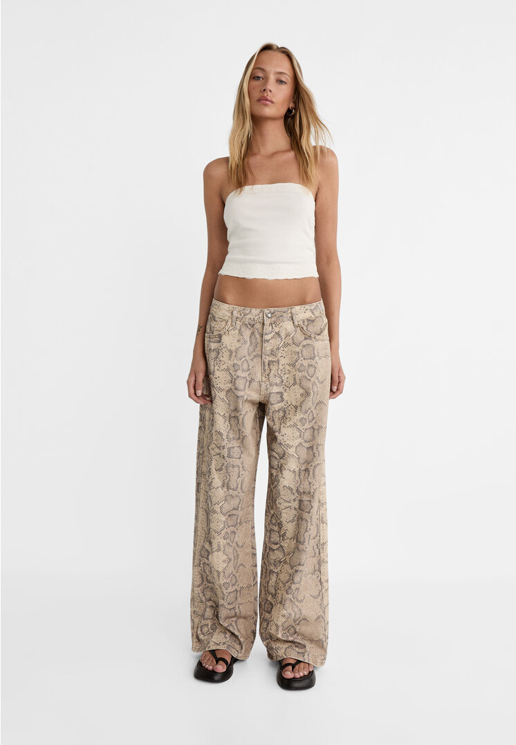 Stradivarius Lace bandeau top White S