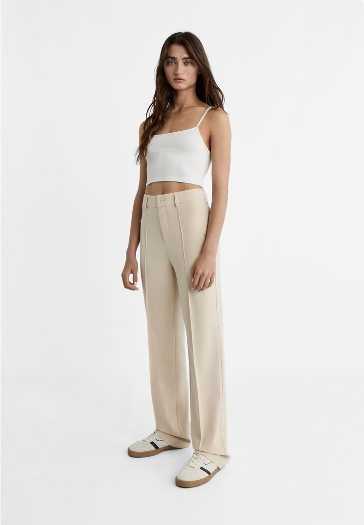 

Stradivarius Stoffhose mit Mittelnaht Steingrau 40