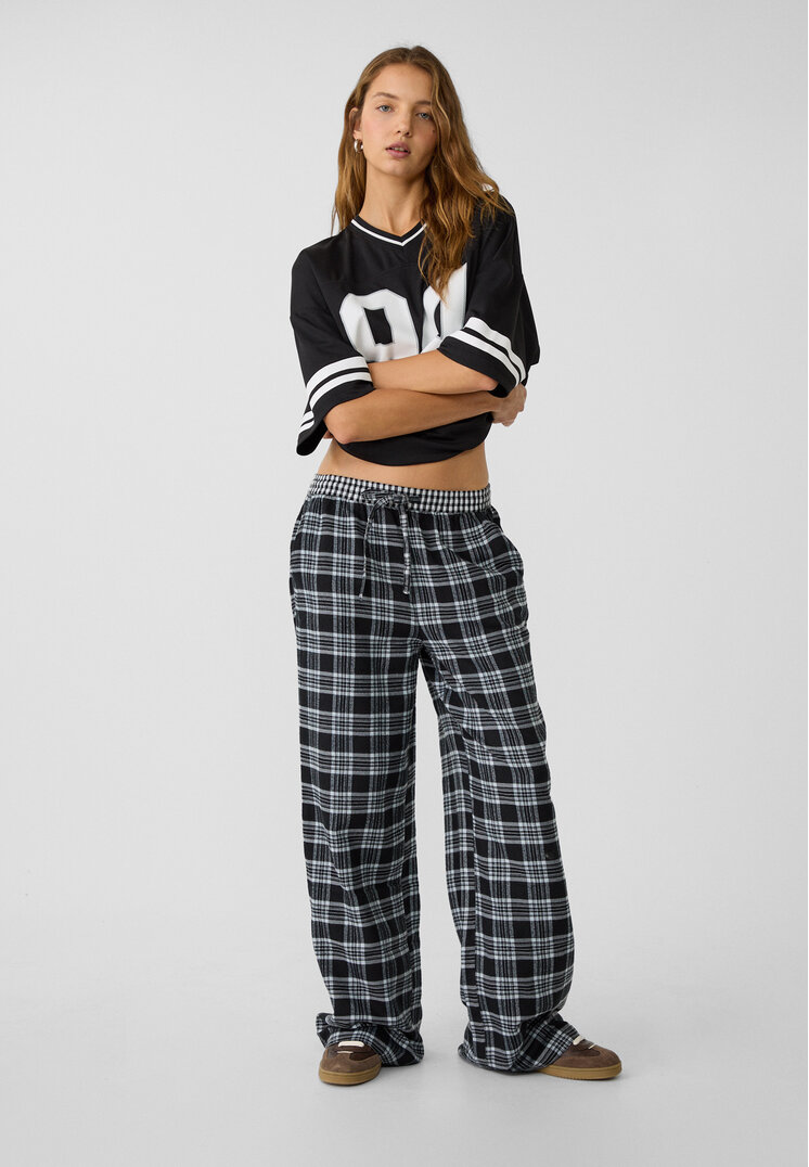 Stradivarius Pantaloni Relaxed Fit Negru Xl