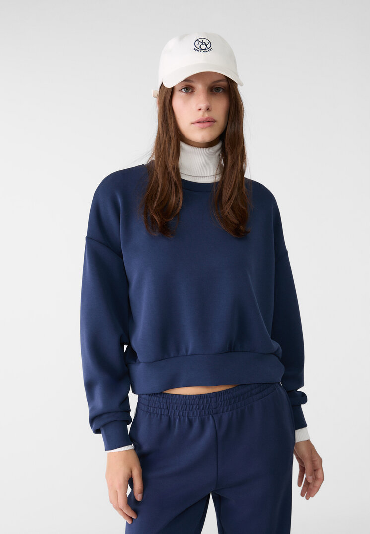 Stradivarius Hanorac Din Modal Fin Bleumarin L