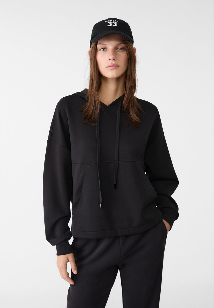 Stradivarius Hanorac Oversize Moale La Atingere Negru L