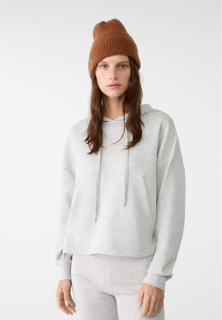 Stradivarius Hanorac Oversize Moale La Atingere Gris Amestec S
