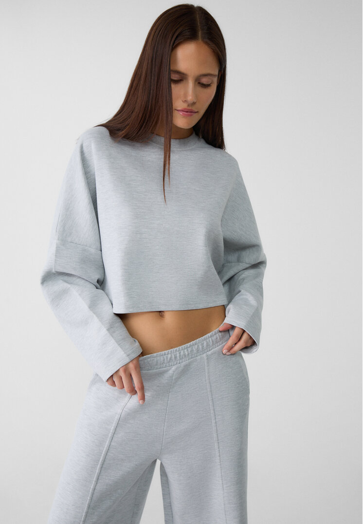 

Stradivarius Krótka bluza Popielaty XL