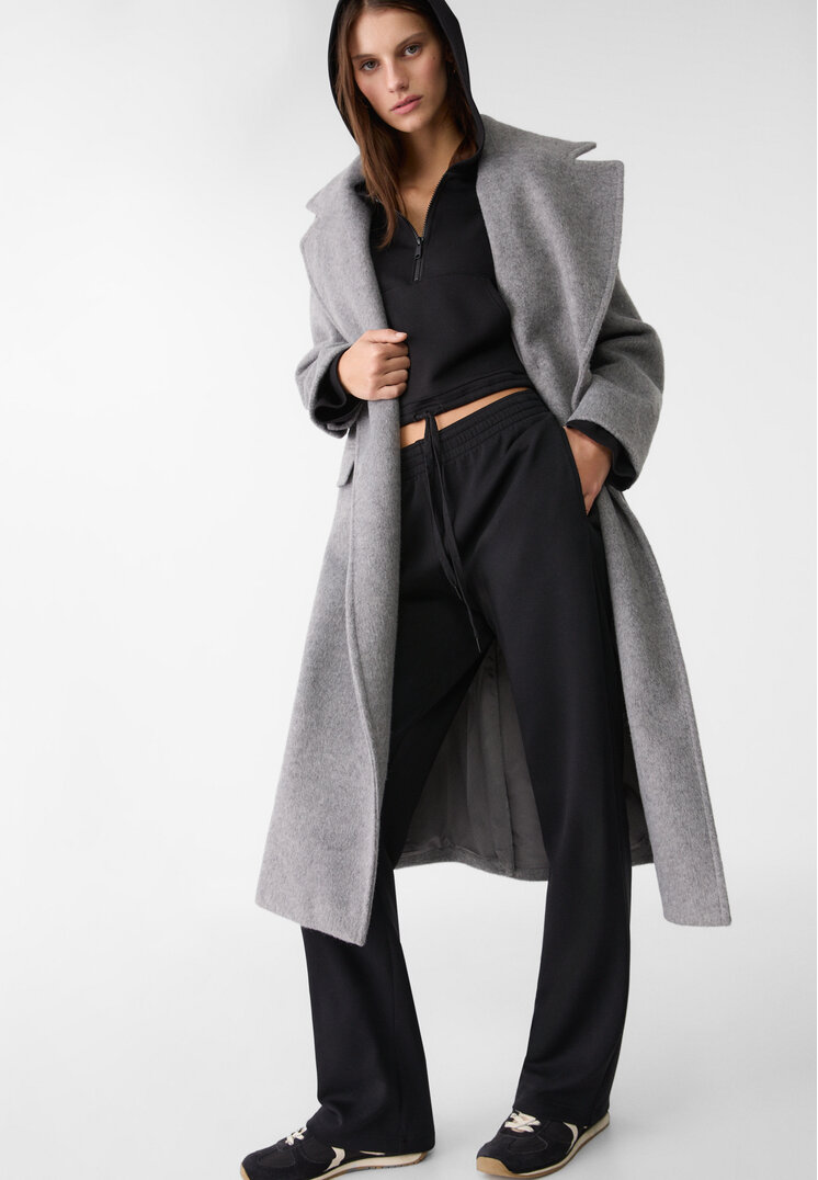 Stradivarius Pantaloni Straight Soft Negru S