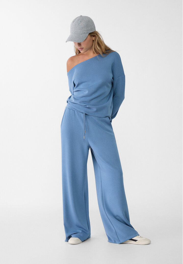 Stradivarius Pantaloni Palazzo Fini Azuriu M