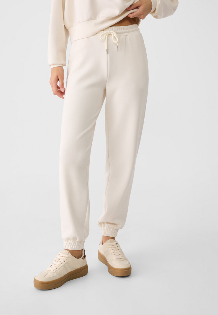 Stradivarius Soft-touch joggers  Ecru M