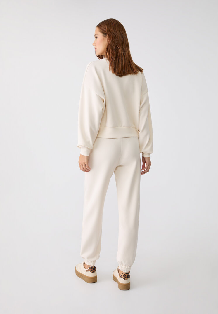 Stradivarius Soft-touch joggers  Ecru M