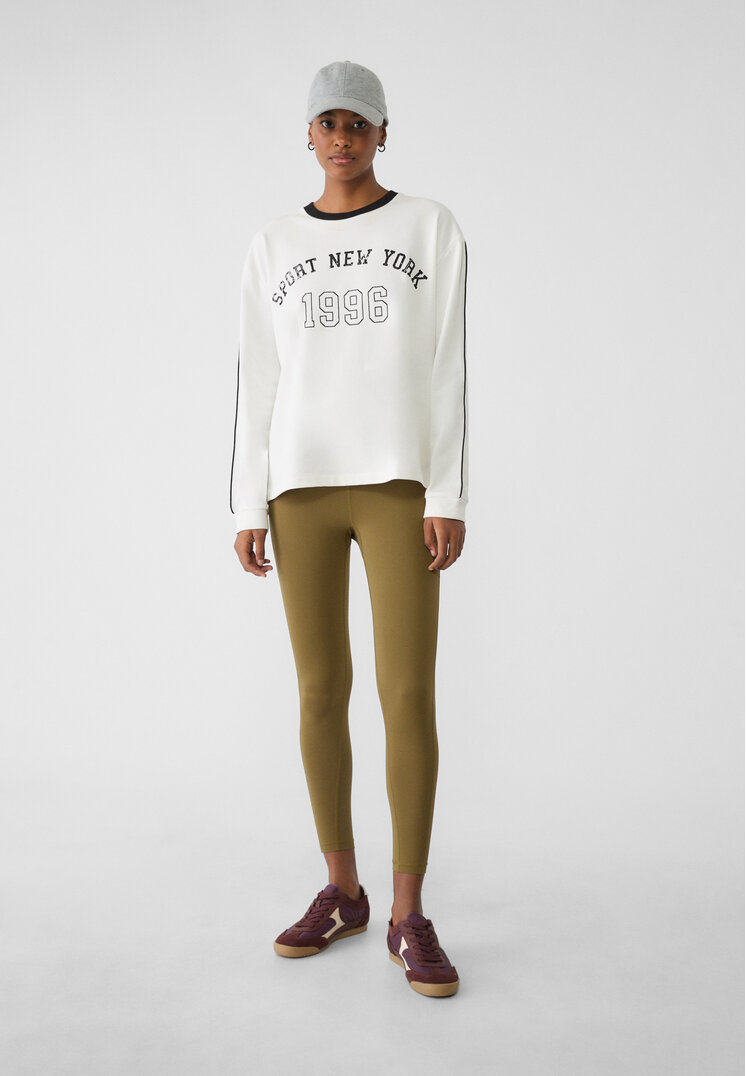 Stradivarius Pantaloni Leggings Sport Sculpt Verde Măslină L